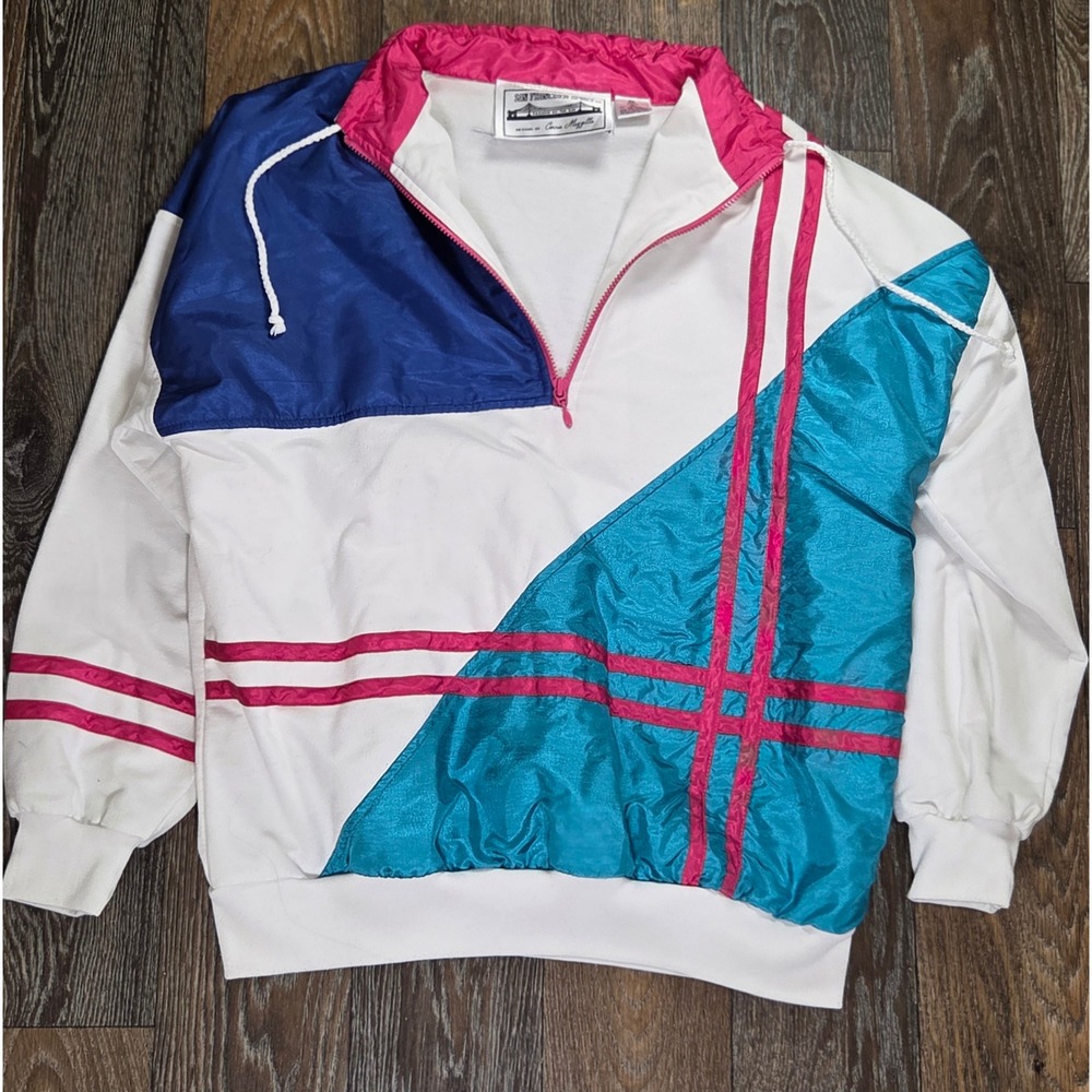 Vintage San Francisco Sport Connie Mazzella Colorblock Windbreaker Pullover M